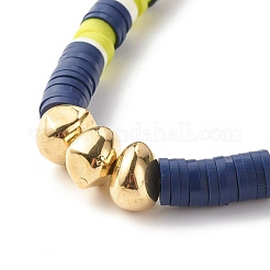 Braccialetto elastico fatto a mano con perline heishi in argilla polimerica&nbsp;BJEW-JB07326-01