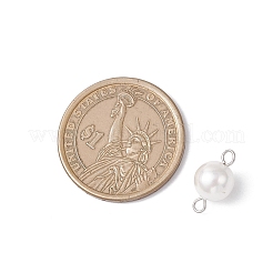 Breloques connecteurs rondes en perles de coquillage&nbsp;PALLOY-JF04477-02
