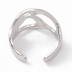 Anello polsino largo e aperto cavo in acciaio inossidabile 304 anti-ossidazione per donna&nbsp;RJEW-G275-03P