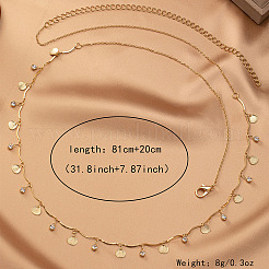 Muschelförmige Quastenlegierung mit klarem Glas für die Taille und den Bauch für Frauen&nbsp;FS-WG9D77C-01