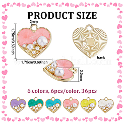 36pcs 6 pendentifs en alliage de couleurs&nbsp;ENAM-PH0003-35