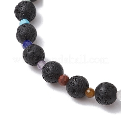 Braccialetti elastici con perline di pietre preziose miste naturali per donne e uomini&nbsp;BJEW-JB11565