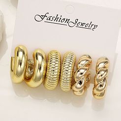 3 paire de boucles d'oreilles à tige en alliage&nbsp;WG5D203-01
