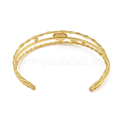 Offene Armreifen aus 304 Edelstahl mit Pavé-Fassung und klarem Zirkonia in einer Linie für Damen&nbsp;BJEW-E100-04G