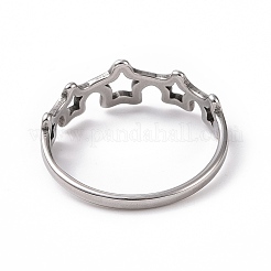 Bague en acier inoxydable 201 anti-ternissement en forme d'étoile pour femme&nbsp;RJEW-J051-24P