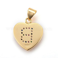 Pendentifs avec zircon cubiques à micro-pavés en laiton&nbsp;ZIRC-F093-57G-B