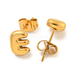 Boucles d'oreilles à tige en acier inoxydable 304 avec lettres en gros morceaux pour femmes&nbsp;LS-EJEW-G386-01E-G