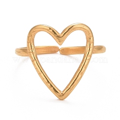 Bague manchette ouverte en acier inoxydable 304 avec placage ionique (IP) pour femme&nbsp;RJEW-C025-22G