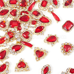 48 Stück 12 Stile Legierung Strass Cabochons&nbsp;MRMJ-TA0001-45B