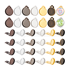 Impostazioni di orecchini a clip in ottone&nbsp;KK-PH0035-28