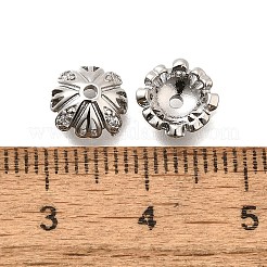 Messing Micro Pave klare Zirkonia Perlenkappen&nbsp;KK-S508-48P