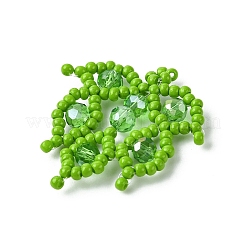 Pendenti a forma di foglia con perline di vetro&nbsp;PALLOY-MZ00527-03