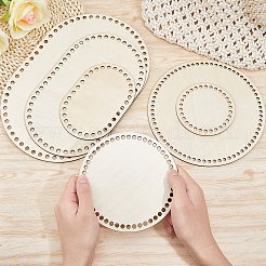 Bas de tricot en bois plats&nbsp;DIY-FG0005-02