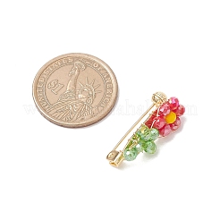 5 broche en verre à fleurs de 5 couleurs&nbsp;JEWB-TA00019