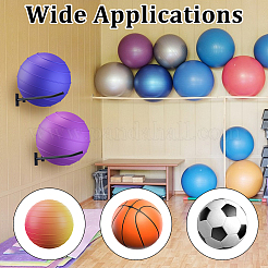 2 espositore da parete in ferro per palline sportive&nbsp;ODIS-WH0086-203