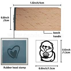 Timbri quadrati in legno&nbsp;DIY-WH0546-041