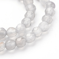 Fili di perle agata grigio naturale &nbsp;X-G-G067-4mm-1