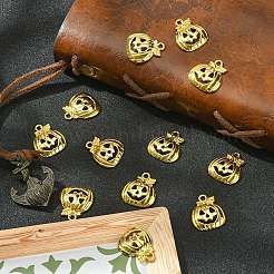 20pcs pendentifs en alliage de citrouille d'halloween jack-o'-lantern&nbsp;TIBEP-YW0001-43G