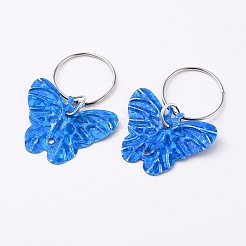 Kunststoff Paillette / Pailletten Haar Geflecht Ringe Anhänger&nbsp;LS-KEYC-TAC0001-02C