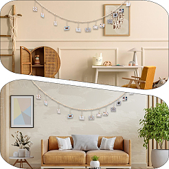 Girlande aus Holzperlen zum Aufhängen von Fotodisplays mit Klammern&nbsp;DIY-WH20002-611A