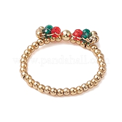 Weihnachtsthema Bowknot Glasperlen Stretchringe Ringe&nbsp;RJEW-TA00132