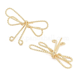 Orecchini a bottone in ottone con fiocco intrecciato da donna&nbsp;EJEW-S216-04A-G