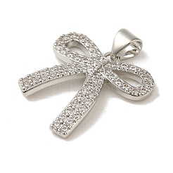 Placage de crémaillère en laiton micro pavé pendentifs en zircone cubique claire&nbsp;KK-S366-23P