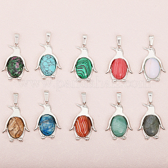 10 pièces 10 styles pendentifs en pierres précieuses mixtes naturelles et synthétiques&nbsp;G-GL0001-06