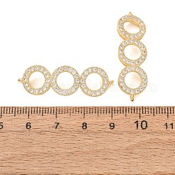 Breloques de connecteur en laiton micro pavé de zircone cubique transparente&nbsp;CU-CBA4579-07G-A