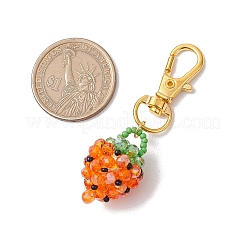 Decorazione pendente a forma di fragola con perline di vetro&nbsp;HJEW-MZ00160-05