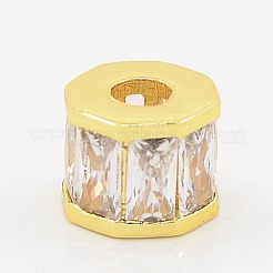 Klar cz Schmuck Zubehör Messing Micro Plattierte Zirkonia Perlen&nbsp;ZIRC-M015-05G-NR
