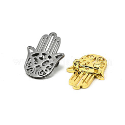 12 stücke 3 farben hamsa hand 201 edelstahl broschen für rucksack kleidung&nbsp;JEWB-A033-14