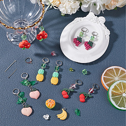 DIY-Sets zum Herstellen von Ohrhängern aus Kunstharz mit Obstmotiv&nbsp;DIY-SC0027-69