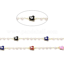 Farfalla in ottone smaltato fatta a mano con catena a maglie malocchio&nbsp;CHC-I045-09G