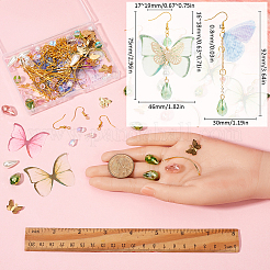 DIY-Sets zur Herstellung baumelnder Ohrringe aus Polyester mit Schmetterlingen&nbsp;DIY-SC0026-62