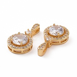 Pendentifs avec zircon cubiques à micro-pavés en laiton&nbsp;KK-E068-VC445