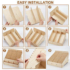 Boîte de rangement en bois pour téléphone portable à 36 grille&nbsp;AJEW-WH0348-93B