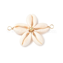 Natürliche gemischte Kauri-Muschel-Verbinder-Charms&nbsp;PALLOY-JF03858-02