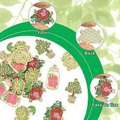 20pcs 5 styles de pendentifs en émail en alliage&nbsp;ENAM-FS0004-48