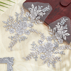 1 Paar 3D-Blumen-Stickerei-Applikationen aus Polyester zum Aufnähen&nbsp;PATC-GF0001-37B