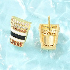 Boucles d'oreilles en laiton avec zircone cubique de micro pave&nbsp;EJEW-G471-37G-01