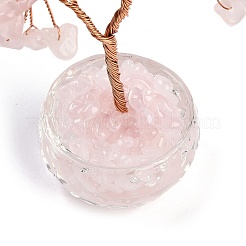 Natürliche Rosenquarz-Chips als Baum-des-Leben-Dekorationen&nbsp;DJEW-B013-01F