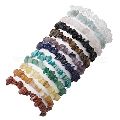 12 pz braccialetti elastici con pietre preziose naturali e sintetiche per le donne&nbsp;BJEW-JB11343