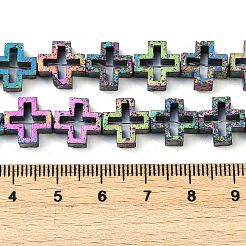 Brins de perles de pierre de lave naturelle galvanisées&nbsp;G-K388-02F