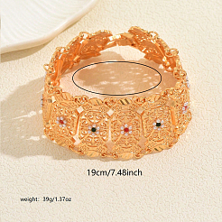 Vintage-Armbänder aus Messing mit Mikropavé-Fassung und Zirkonia-Gliederkette für Damen&nbsp;YN3054