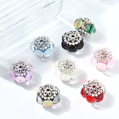 8 Stück 8-farbige Acryl-Strass-Unterlegscheibeperlen&nbsp;CLAY-YW0002-72