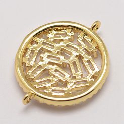 Liens de zircone cubique en laiton micro-pavé&nbsp;ZIRC-G088-03G