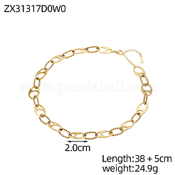 Colliers à maillons ovales en acier inoxydable 304&nbsp;NJEW-OY002-60G