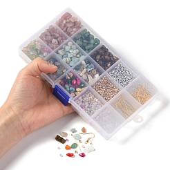 Kit de fabrication de bracelets de boucles d'oreilles en perles de pierres précieuses bricolage&nbsp;DIY-YW0006-22