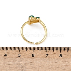 Anillos de puño con forma de fruta y pimienta de latón esmaltado&nbsp;RJEW-C139-19A-G